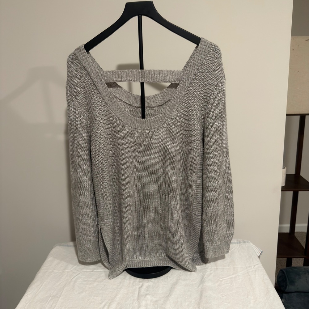 Harper Heritage Womens Grey Open Back Knit Sweater Size M ST205392 - Picture 3 of 5